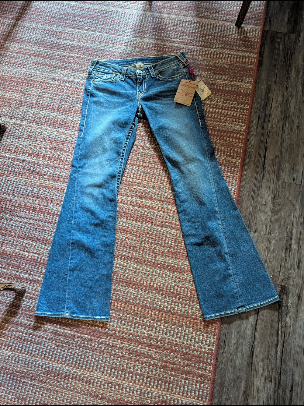True Religion Joey Rainbow Mid-Blue Flared Jeans